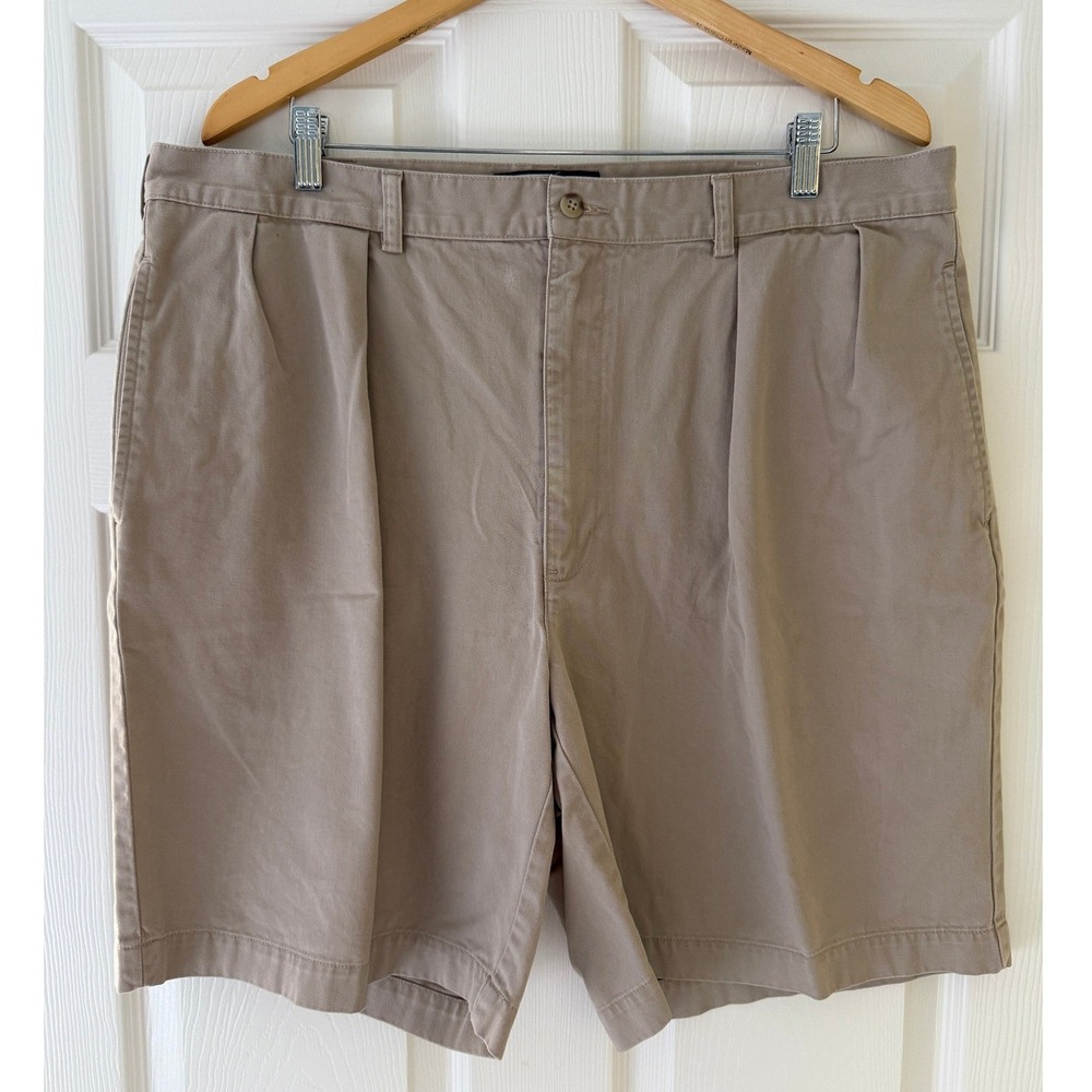 VTG‎ Polo Ralph Lauren Tyler Short Mens 40 Tan Khaki Pleated Cotton Chino Shorts
